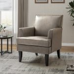 Celadon Grey Vegan Leather Nailhead Trim Accent Armchair 6 Celadon Grey Vegan Leather Nailhead Trim Accent Armchair