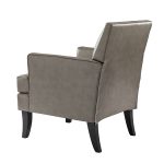 Celadon Grey Vegan Leather Nailhead Trim Accent Armchair 8 Celadon Grey Vegan Leather Nailhead Trim Accent Armchair