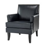Celadon Navy Vegan Leather Nailhead Trim Accent Armchair 7 Celadon Navy Vegan Leather Nailhead Trim Accent Armchair