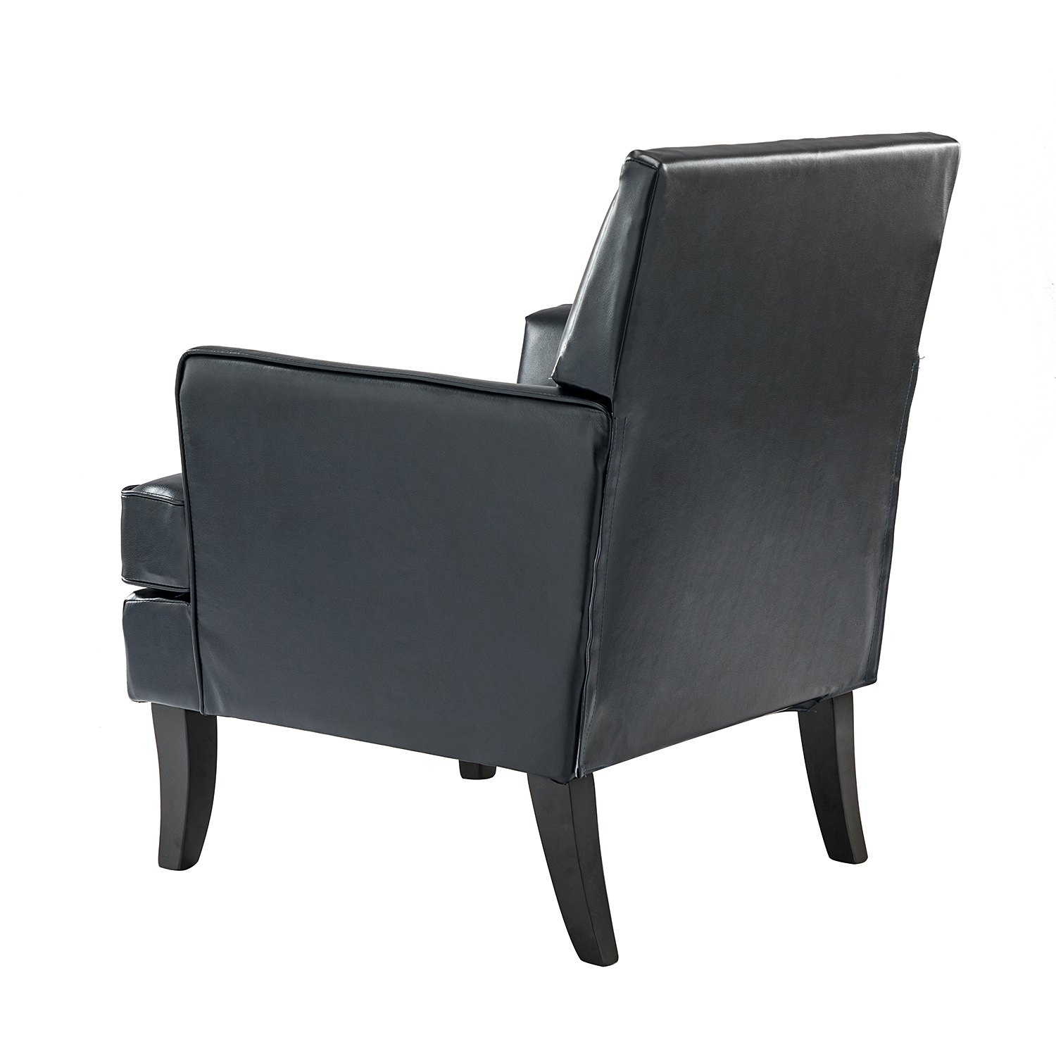 Celadon Navy Vegan Leather Nailhead Trim Accent Armchair 3 Celadon Navy Vegan Leather Nailhead Trim Accent Armchair - Image 3