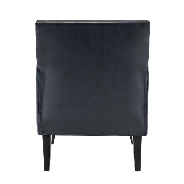 Celadon Navy Vegan Leather Nailhead Trim Accent Armchair 3