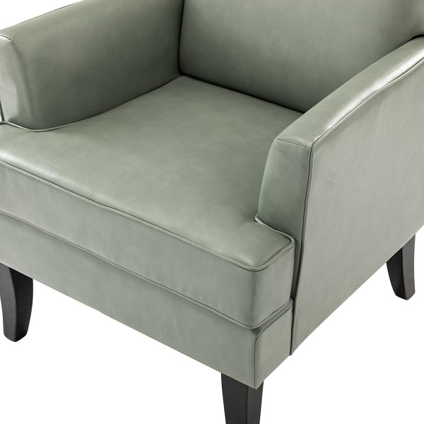 Celadon Sage Vegan Leather Nailhead Trim Armchair 4