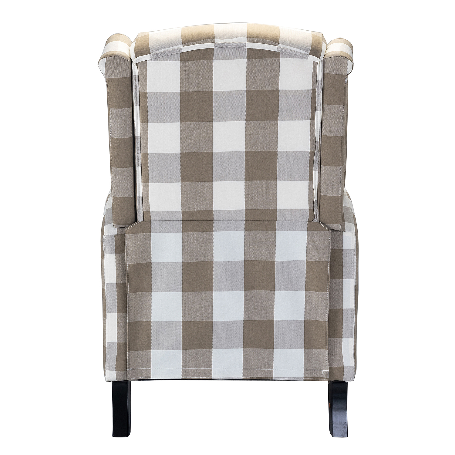 Celia Beige Buffalo Check Wingback Push Back Recliner 3 Celia Beige Buffalo Check Wingback Push Back Recliner - Image 3