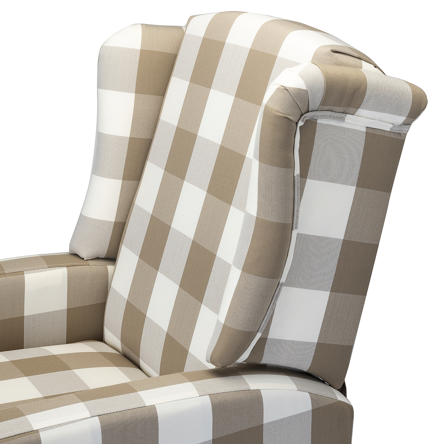 Celia Beige Buffalo Check Wingback Push Back Recliner 5 Celia Beige Buffalo Check Wingback Push Back Recliner - Image 5