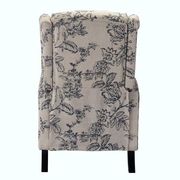 Celia Indigo Wingback Push Back Manual Recliner 2