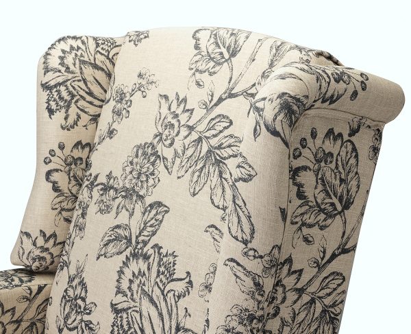 Celia Indigo Wingback Push Back Manual Recliner 4