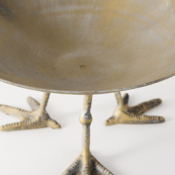 Chadwick II 13L x 13W Gold Metal Webbed Feet Bowl 7