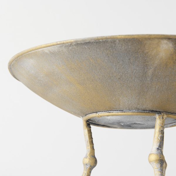 Chadwick II 13L x 13W Gold Metal Webbed Feet Bowl 9