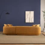 Cognac Boucle L-Shaped Sectional Sofa with Chaise 9 Cognac Boucle L-Shaped Sectional Sofa with Chaise