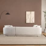 Cream Boucle L-Shaped Sectional Sofa with Chaise 9 Cream Boucle L-Shaped Sectional Sofa with Chaise