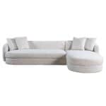 Cream Boucle L-Shaped Sectional Sofa with Chaise 6 Cream Boucle L-Shaped Sectional Sofa with Chaise