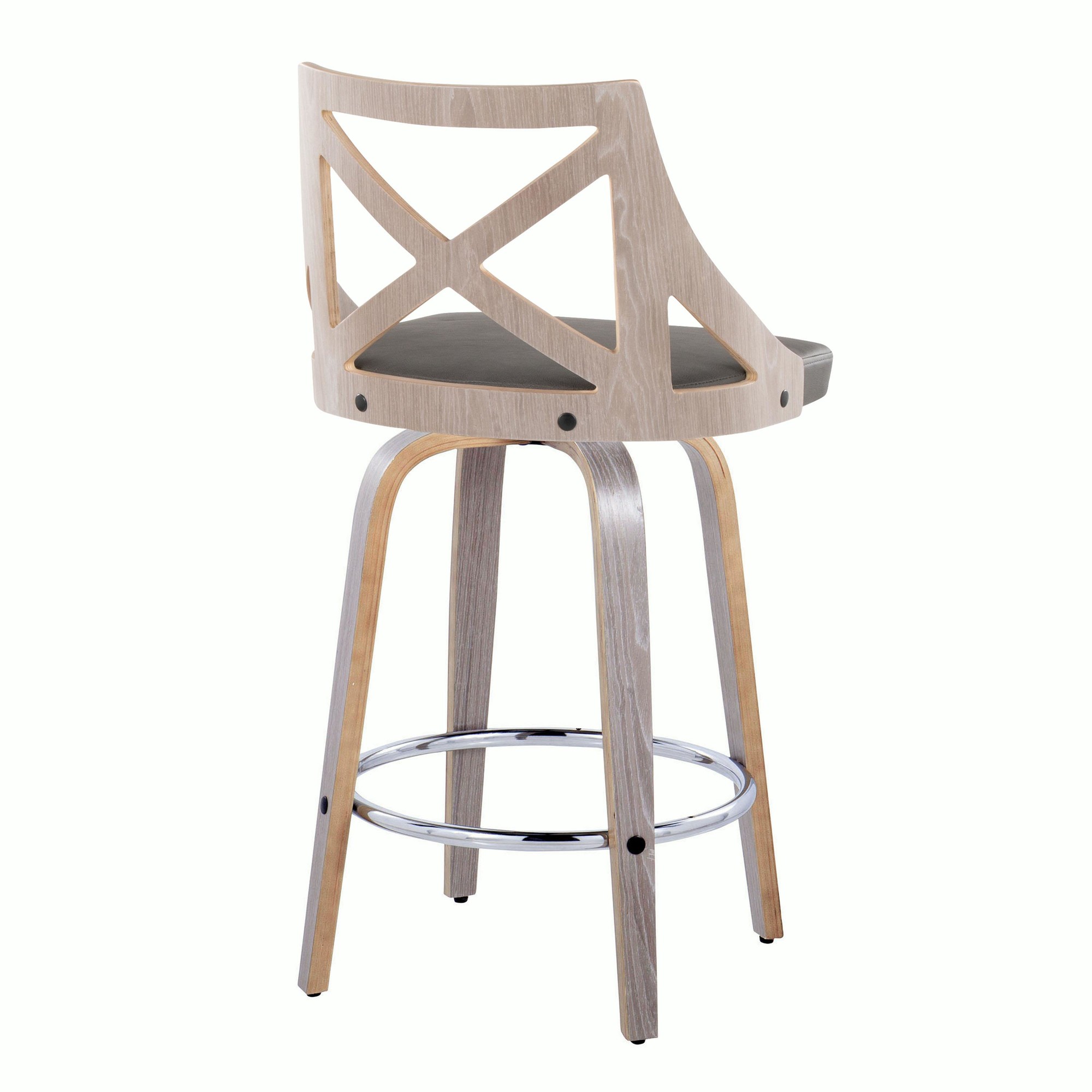 Charlotte 26 Farmhouse Light Grey Swivel Counter Stools (Set of 2) 6 Charlotte 26 Farmhouse Light Grey Swivel Counter Stools (Set of 2) - Image 6
