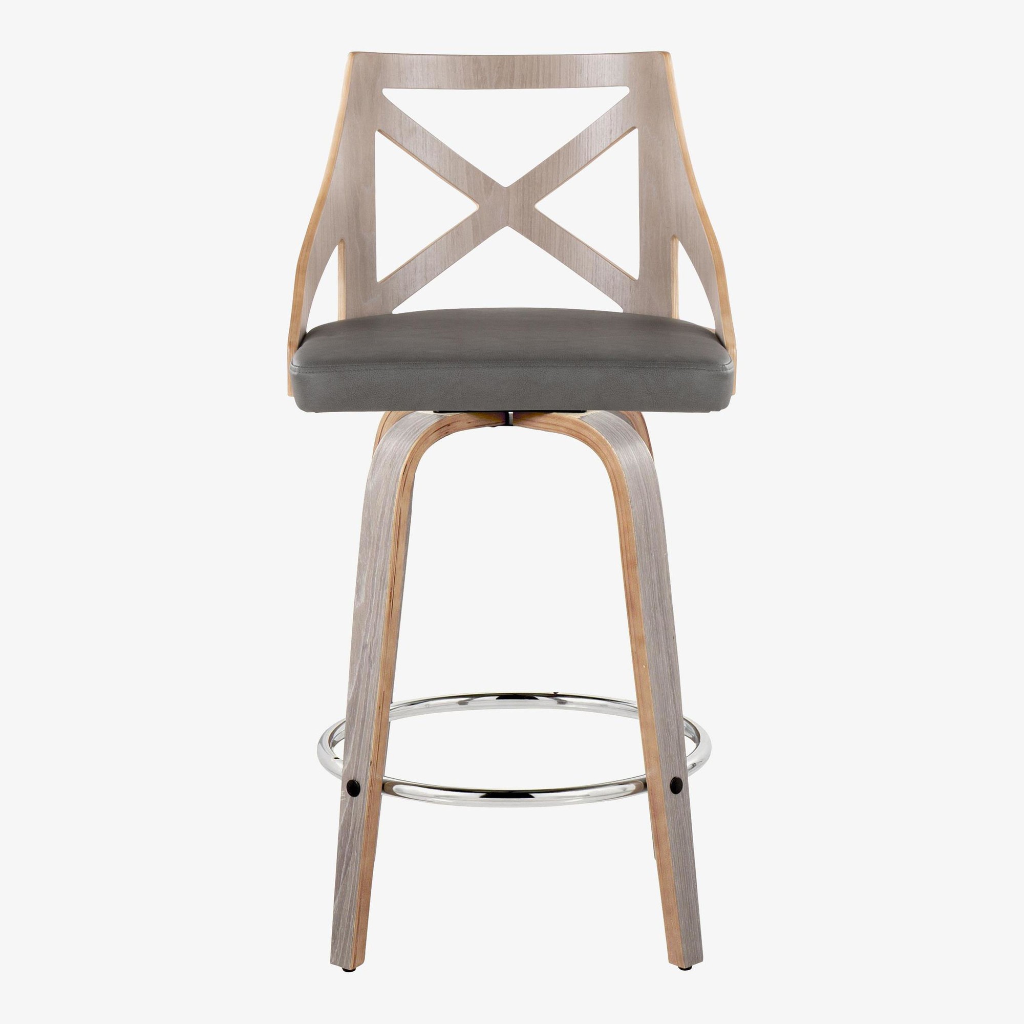 Charlotte 26 Farmhouse Light Grey Swivel Counter Stools (Set of 2) 8 Charlotte 26 Farmhouse Light Grey Swivel Counter Stools (Set of 2) - Image 8