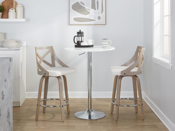 Charlotte 26 Farmhouse Swivel Counter Stools Light Grey Set of 2 2