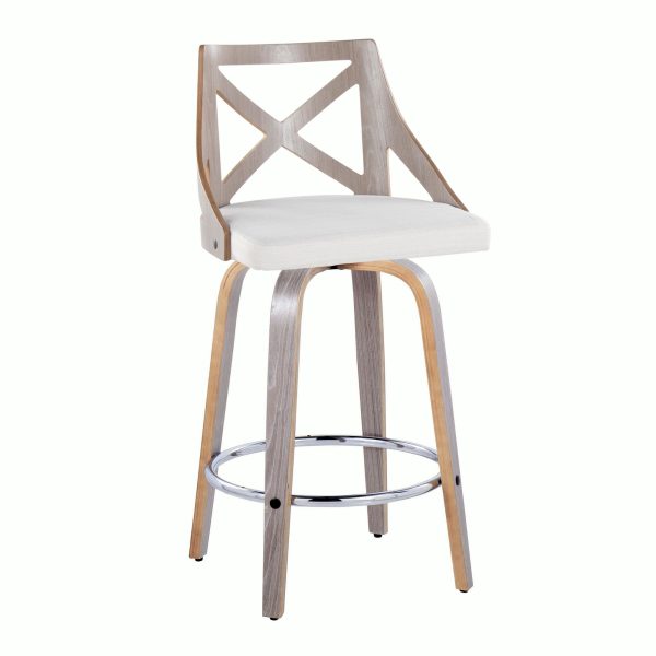 Charlotte 26 Farmhouse Swivel Counter Stools Light Grey Set of 2 5