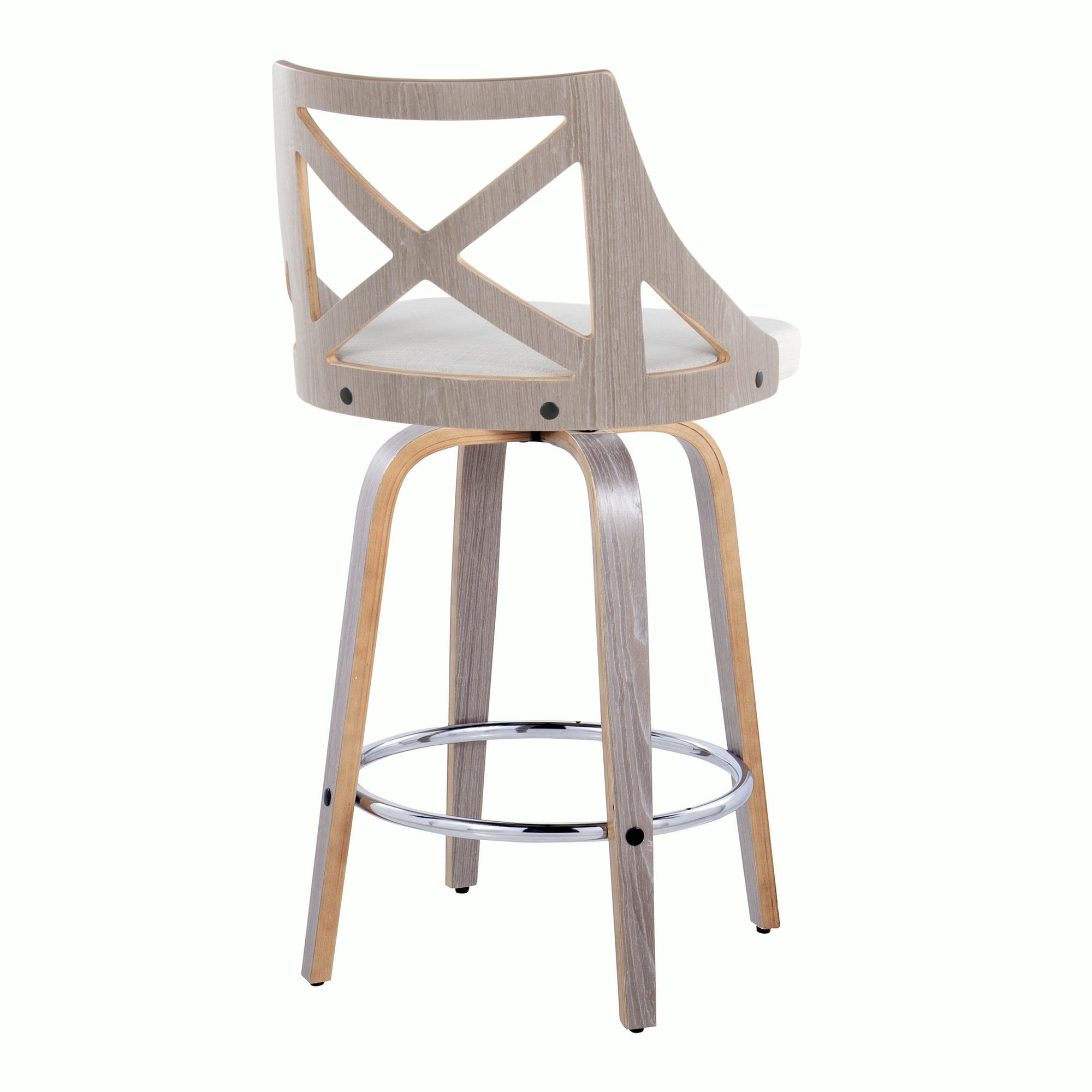 Charlotte 26 Farmhouse Swivel Counter Stools Light Grey (Set of 2) 8 Charlotte 26 Farmhouse Swivel Counter Stools Light Grey (Set of 2) - Image 8