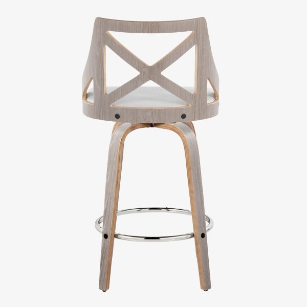 Charlotte 26 Farmhouse Swivel Counter Stools Light Grey Set of 2 8