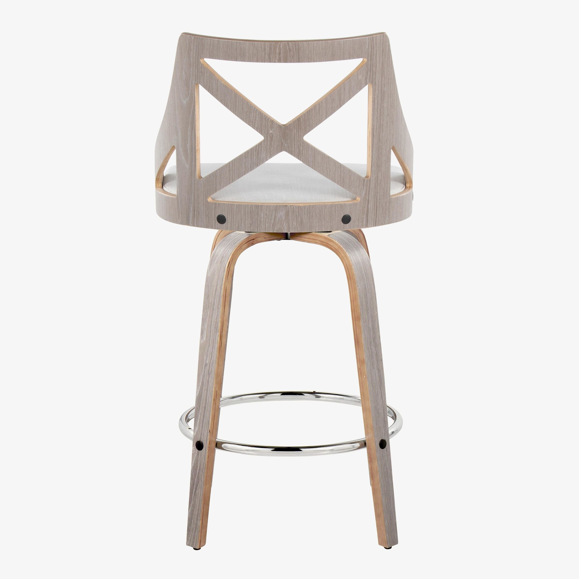 Charlotte 26 Farmhouse Swivel Counter Stools Light Grey (Set of 2) 9 Charlotte 26 Farmhouse Swivel Counter Stools Light Grey (Set of 2) - Image 9