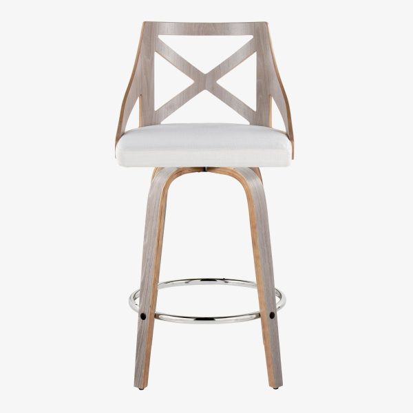 Charlotte 26 Farmhouse Swivel Counter Stools Light Grey Set of 2 9
