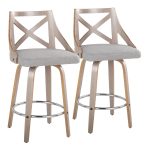 Charlotte 26-Inch Light Grey Farmhouse Swivel Counter Stools (Set of 2) 11 Charlotte 26-Inch Light Grey Farmhouse Swivel Counter Stools (Set of 2)