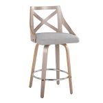 Charlotte 26-Inch Light Grey Farmhouse Swivel Counter Stools (Set of 2) 12 Charlotte 26-Inch Light Grey Farmhouse Swivel Counter Stools (Set of 2)