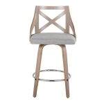 Charlotte 26-Inch Light Grey Farmhouse Swivel Counter Stools (Set of 2) 16 Charlotte 26-Inch Light Grey Farmhouse Swivel Counter Stools (Set of 2)