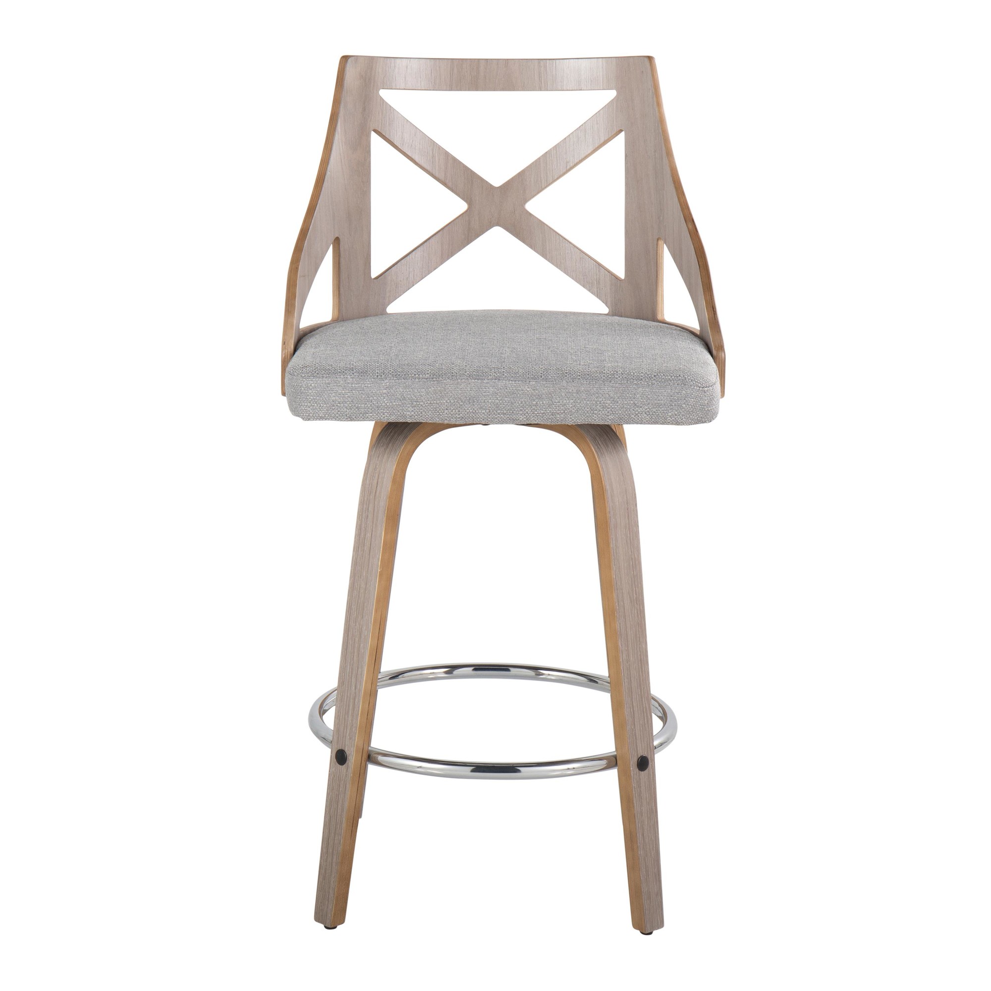 Charlotte 26-Inch Light Grey Farmhouse Swivel Counter Stools (Set of 2) 7 Charlotte 26-Inch Light Grey Farmhouse Swivel Counter Stools (Set of 2) - Image 7