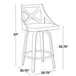 Charlotte 26-Inch Light Grey Farmhouse Swivel Counter Stools (Set of 2) 17 Charlotte 26-Inch Light Grey Farmhouse Swivel Counter Stools (Set of 2)