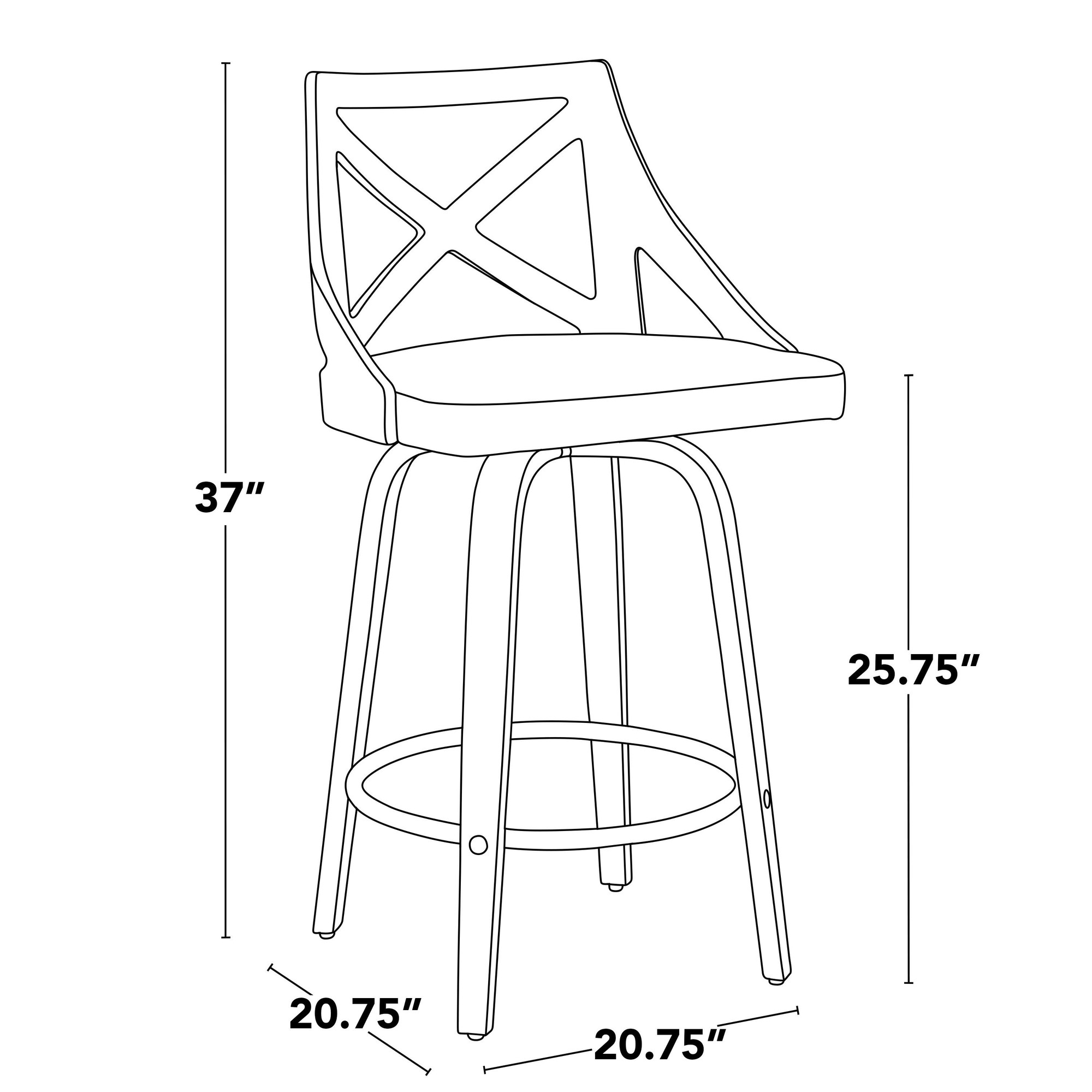 Charlotte 26-Inch White Washed Farmhouse Swivel Counter Stools (Set of 2) 9 Charlotte 26-Inch White Washed Farmhouse Swivel Counter Stools (Set of 2) - Image 9