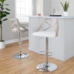 Charlotte Farmhouse Adjustable Swivel Barstool Cream Fabric (Set of 2) 12 Charlotte Farmhouse Adjustable Swivel Barstool Cream Fabric (Set of 2)
