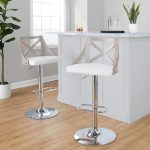 Charlotte Farmhouse Adjustable Swivel Barstool Cream Fabric (Set of 2) 11 Charlotte Farmhouse Adjustable Swivel Barstool Cream Fabric (Set of 2)