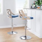 Charlotte Farmhouse Blue Adjustable Swivel Barstools (Set of 2) 9 Charlotte Farmhouse Blue Adjustable Swivel Barstools (Set of 2)