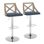 Charlotte Farmhouse Blue Adjustable Swivel Barstools (Set of 2) 11 Charlotte Farmhouse Blue Adjustable Swivel Barstools (Set of 2)