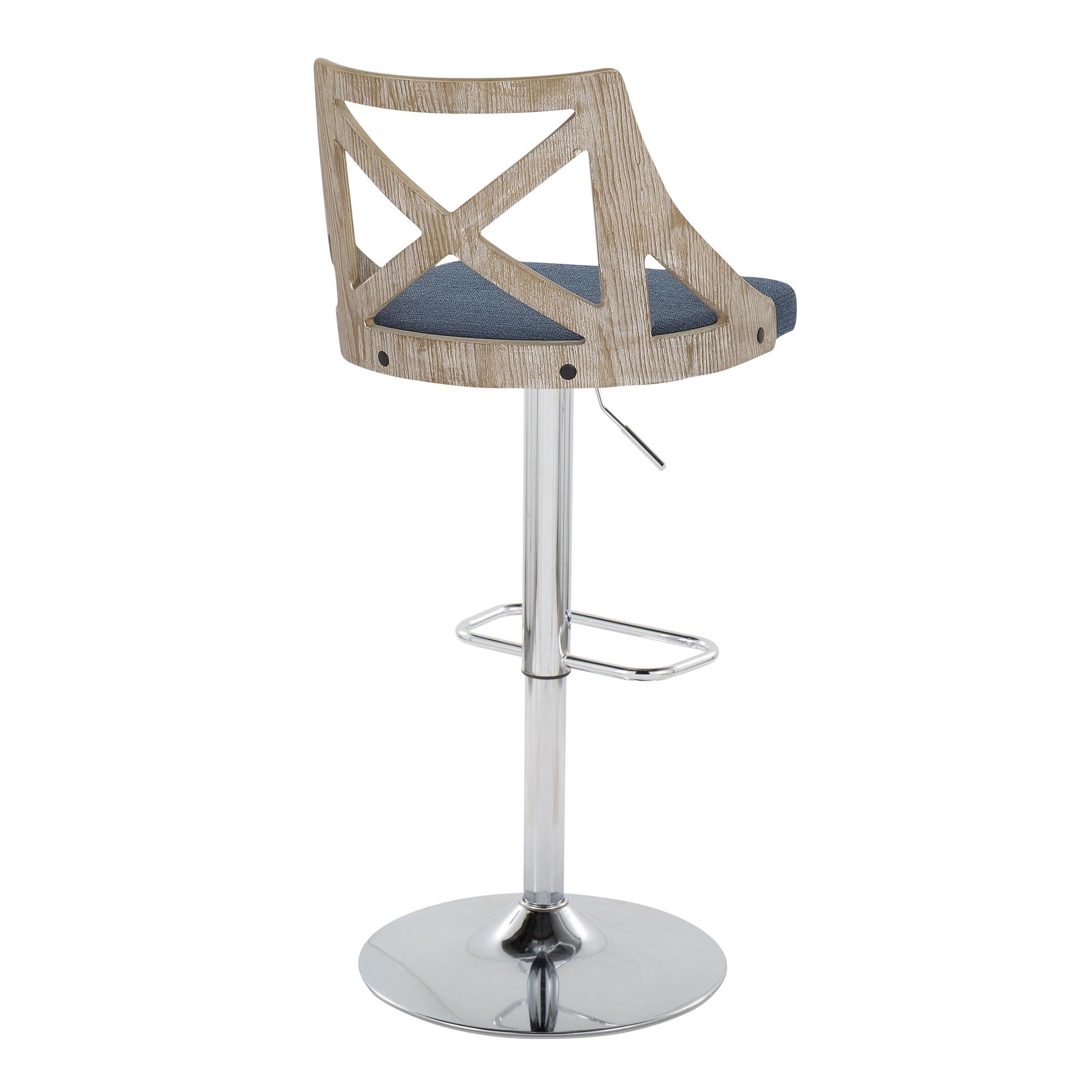 Charlotte Farmhouse Blue Adjustable Swivel Barstools (Set of 2) 6 Charlotte Farmhouse Blue Adjustable Swivel Barstools (Set of 2) - Image 6