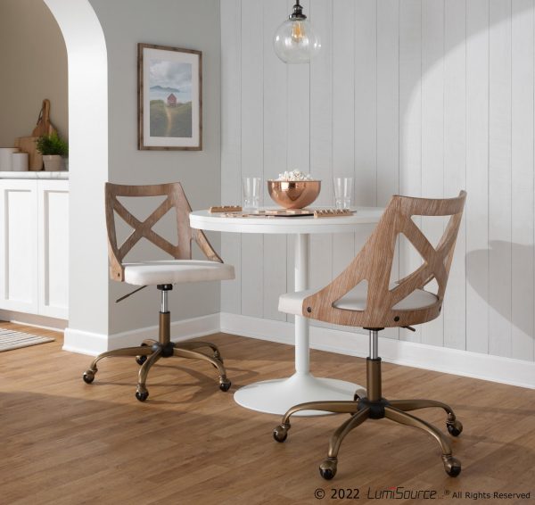 Charlotte Farmhouse Blue Fabric Task Chair 1