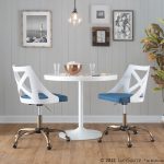 Charlotte Farmhouse Blue Fabric Task Chair