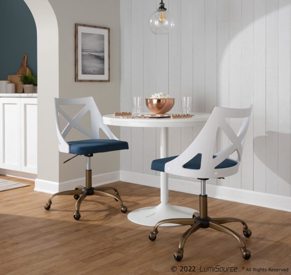 Charlotte Farmhouse Blue Fabric Task Chair 2