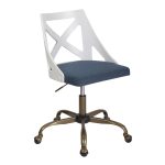 Charlotte Farmhouse Blue Fabric Task Chair