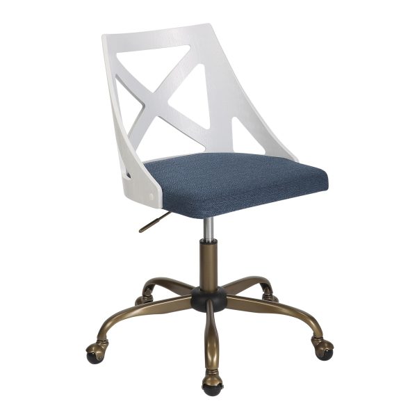 Charlotte Farmhouse Blue Fabric Task Chair 3