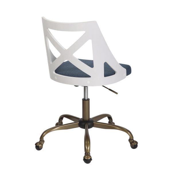 Charlotte Farmhouse Blue Fabric Task Chair 5