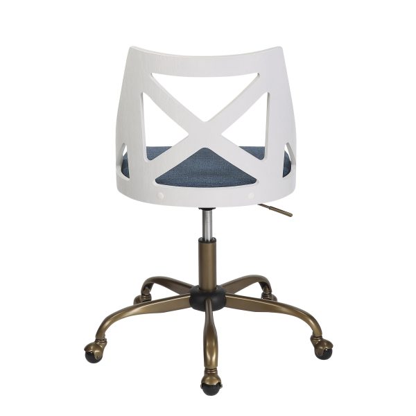 Charlotte Farmhouse Blue Fabric Task Chair 6