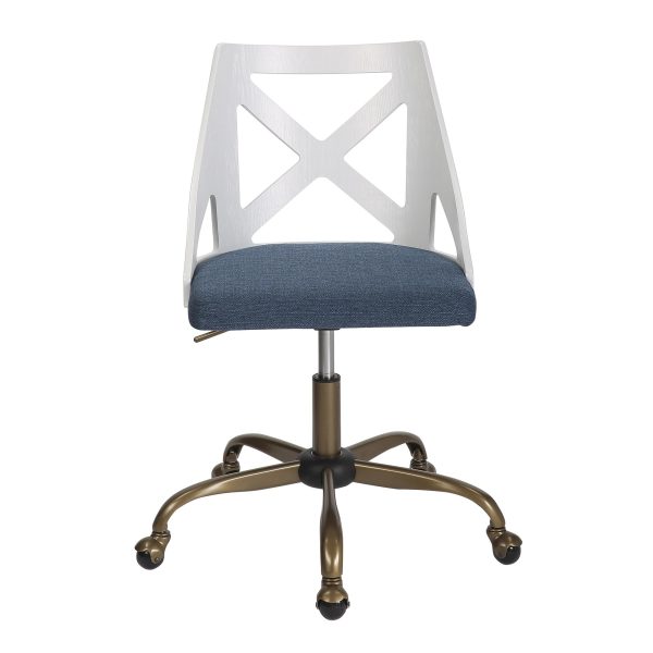 Charlotte Farmhouse Blue Fabric Task Chair 7