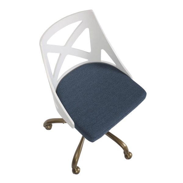 Charlotte Farmhouse Blue Fabric Task Chair 8
