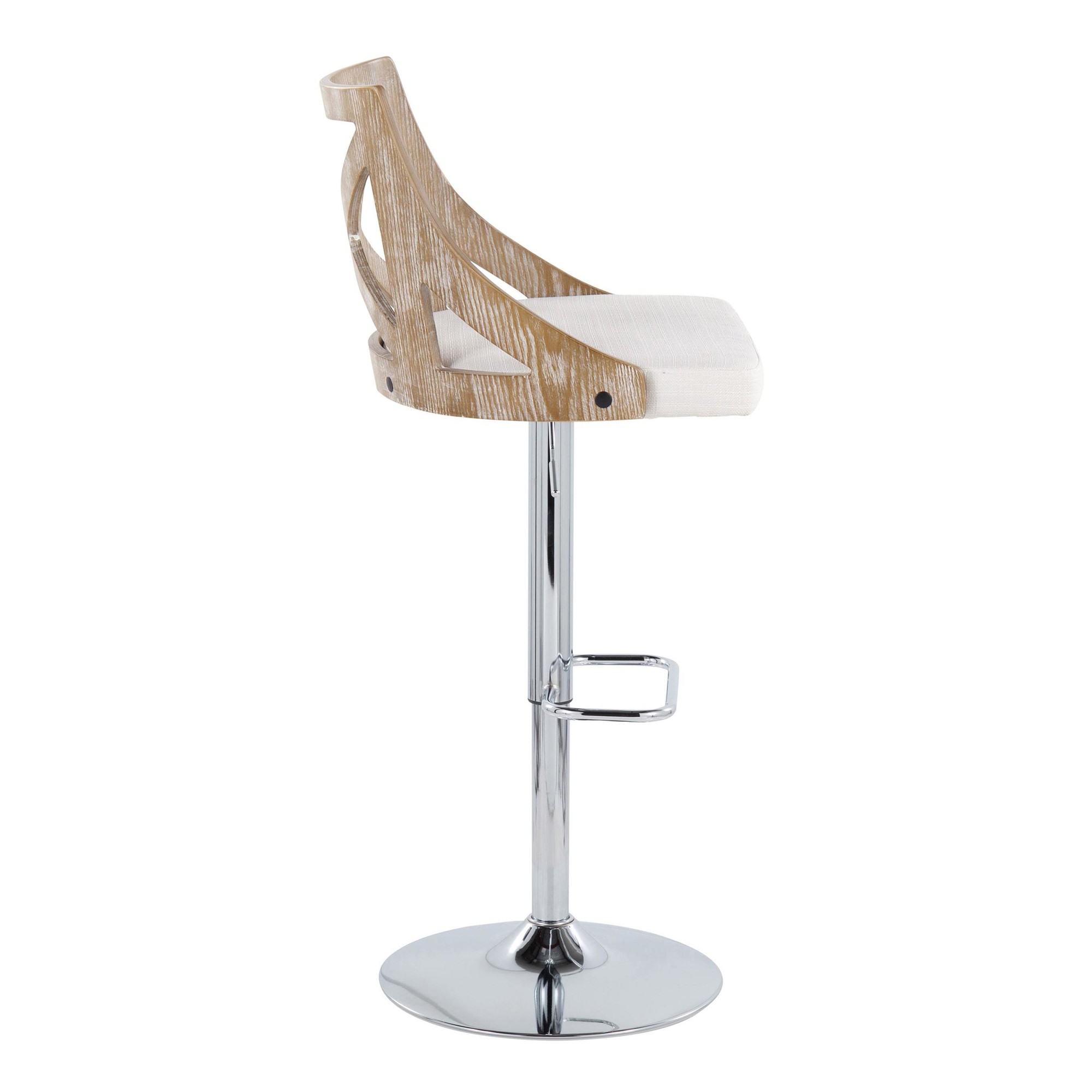 Charlotte Farmhouse Cream Swivel Adjustable Barstools (Set of 2) 5 Charlotte Farmhouse Cream Swivel Adjustable Barstools (Set of 2) - Image 5