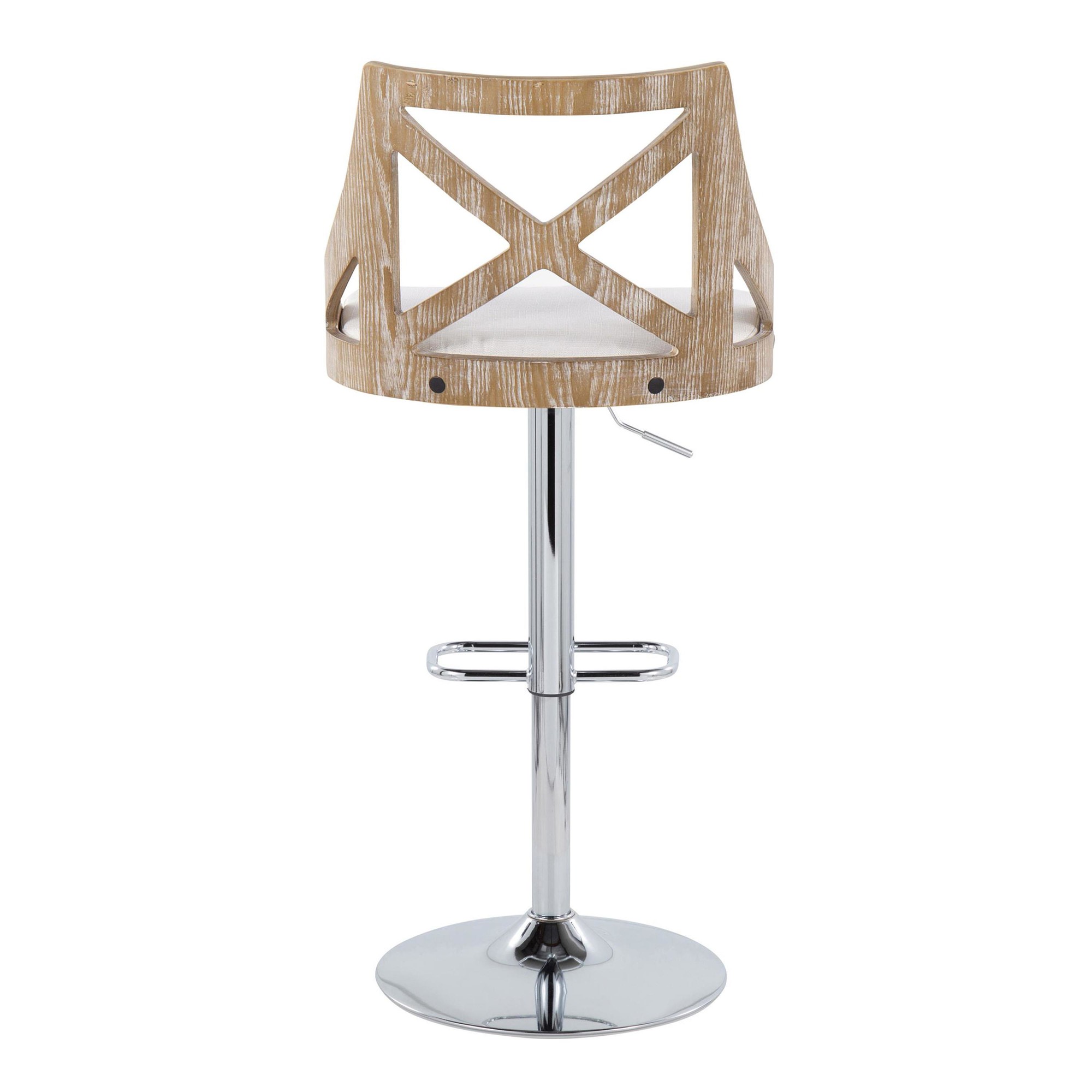 Charlotte Farmhouse Cream Swivel Adjustable Barstools (Set of 2) 7 Charlotte Farmhouse Cream Swivel Adjustable Barstools (Set of 2) - Image 7