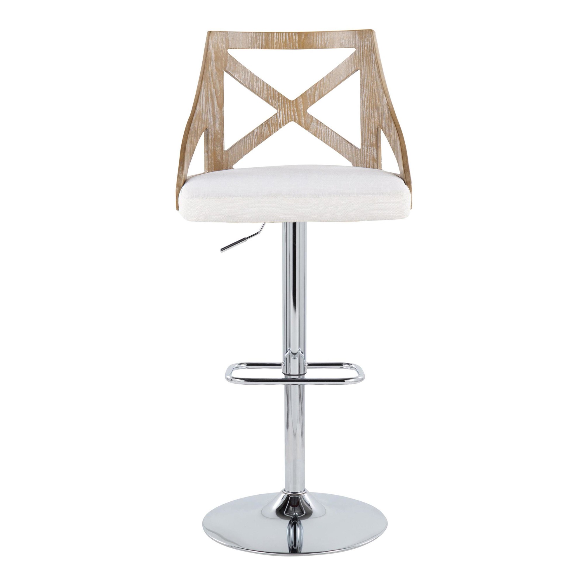 Charlotte Farmhouse Cream Swivel Adjustable Barstools (Set of 2) 8 Charlotte Farmhouse Cream Swivel Adjustable Barstools (Set of 2) - Image 8