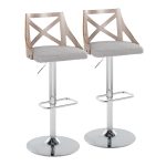 Charlotte Farmhouse Grey Adjustable Swivel Barstools (Set of 2) 12 Charlotte Farmhouse Grey Adjustable Swivel Barstools (Set of 2)