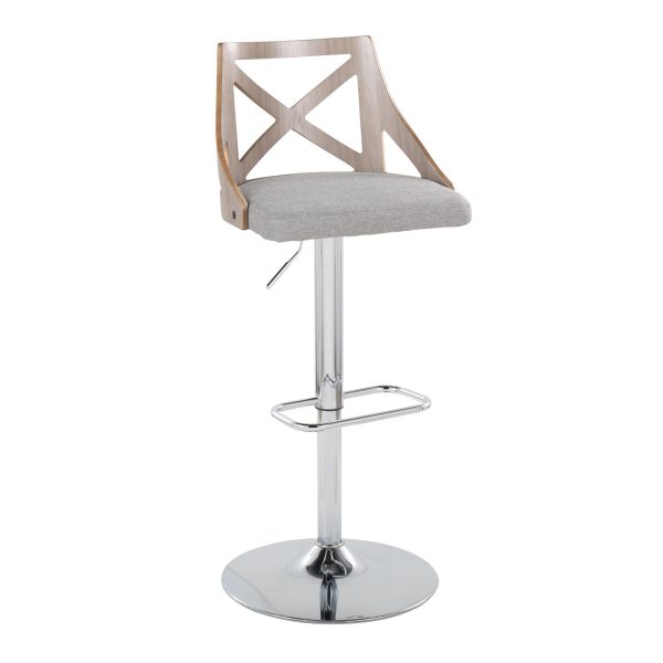 Charlotte Farmhouse Grey Adjustable Swivel Barstools Set of 2 3
