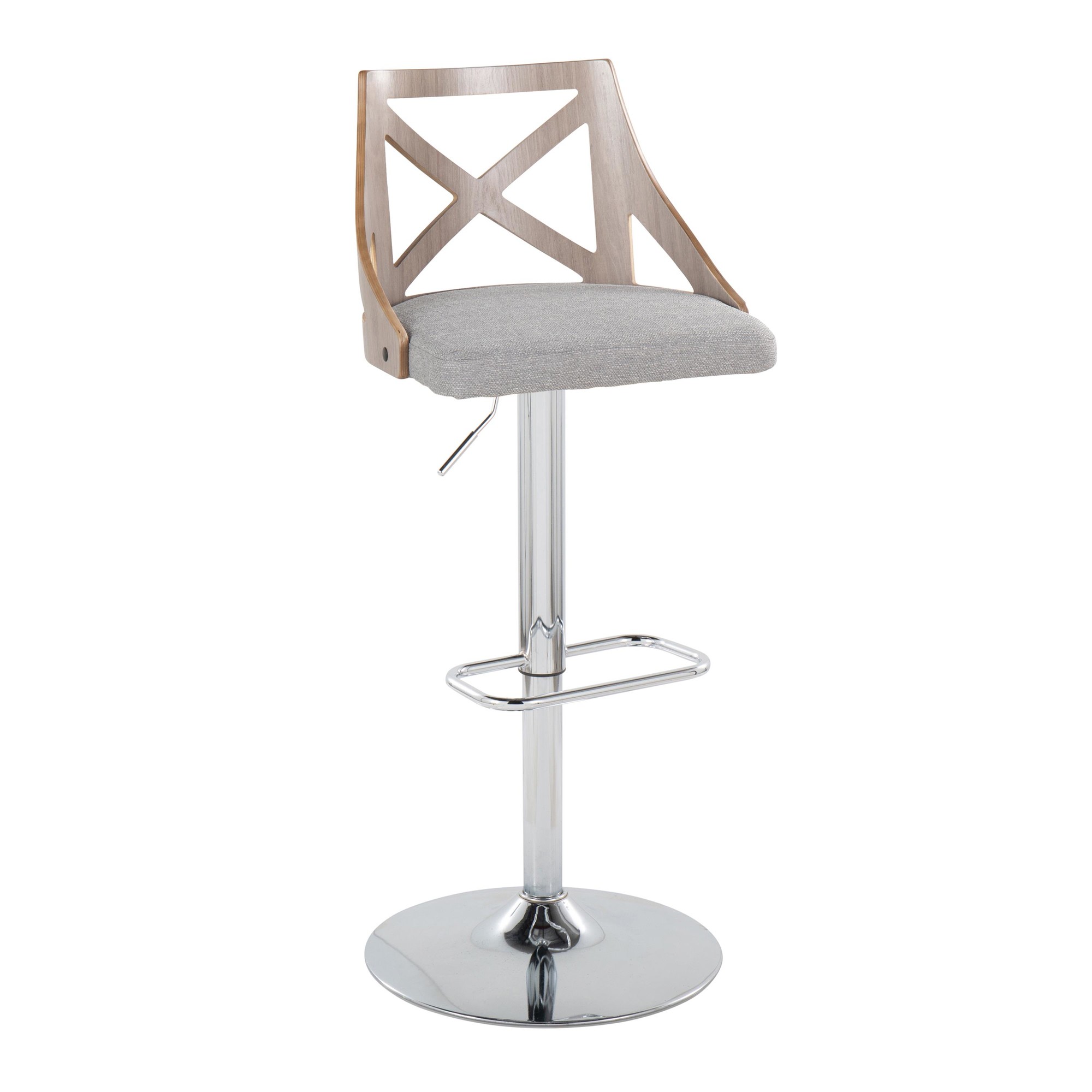 Charlotte Farmhouse Grey Adjustable Swivel Barstools (Set of 2) 4 Charlotte Farmhouse Grey Adjustable Swivel Barstools (Set of 2) - Image 4