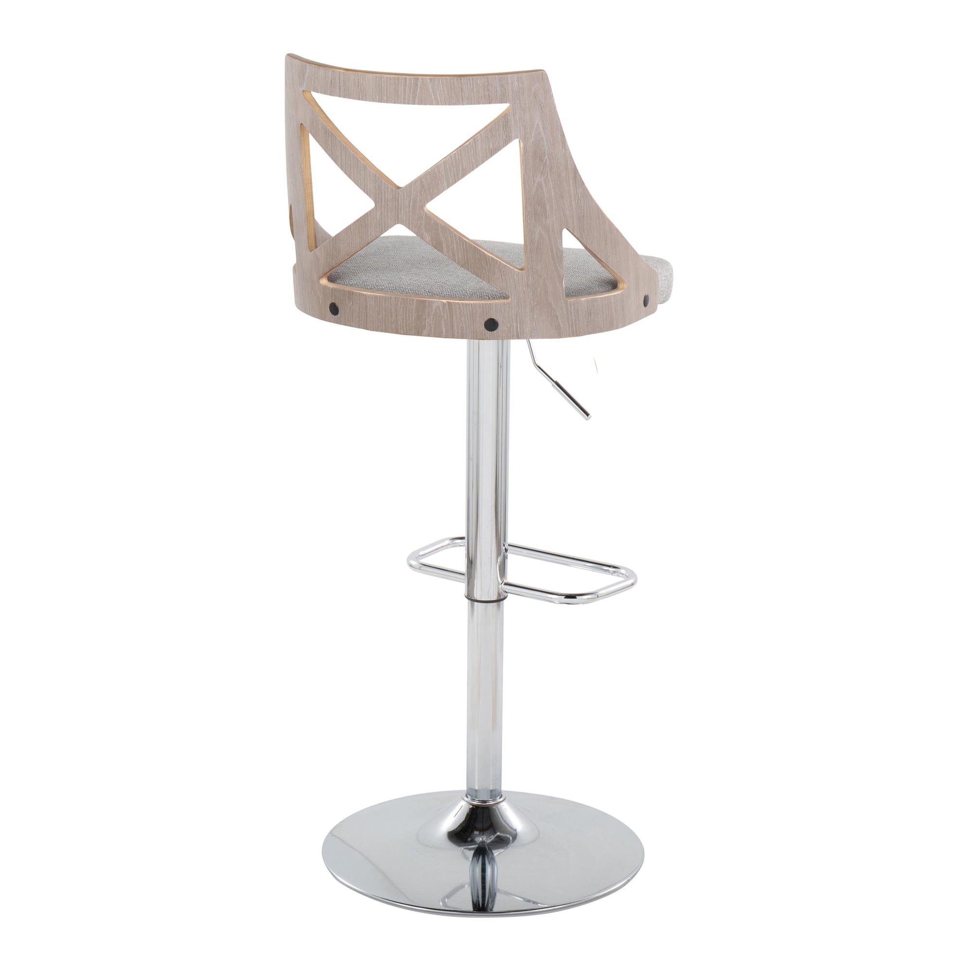 Charlotte Farmhouse Grey Adjustable Swivel Barstools (Set of 2) 6 Charlotte Farmhouse Grey Adjustable Swivel Barstools (Set of 2) - Image 6